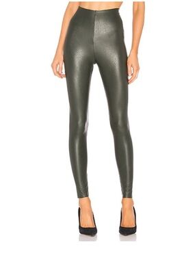 Commando Control Vegan Leather Leggings in Olive Green🖤